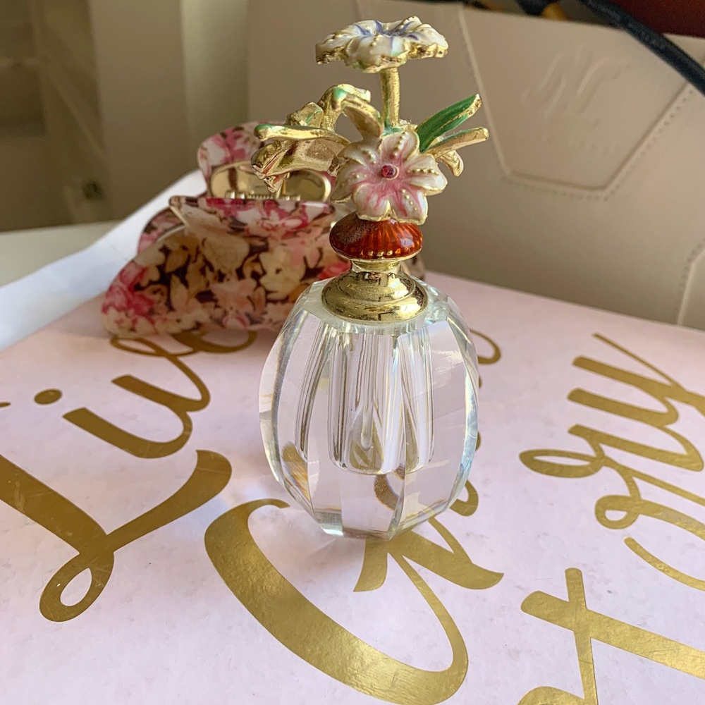 Floral glass vial